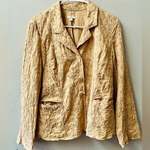 J.JILL 100% COTTON EMBROIDERED SNAP FRONT BLAZER MADE IN INDIA SIZE 12